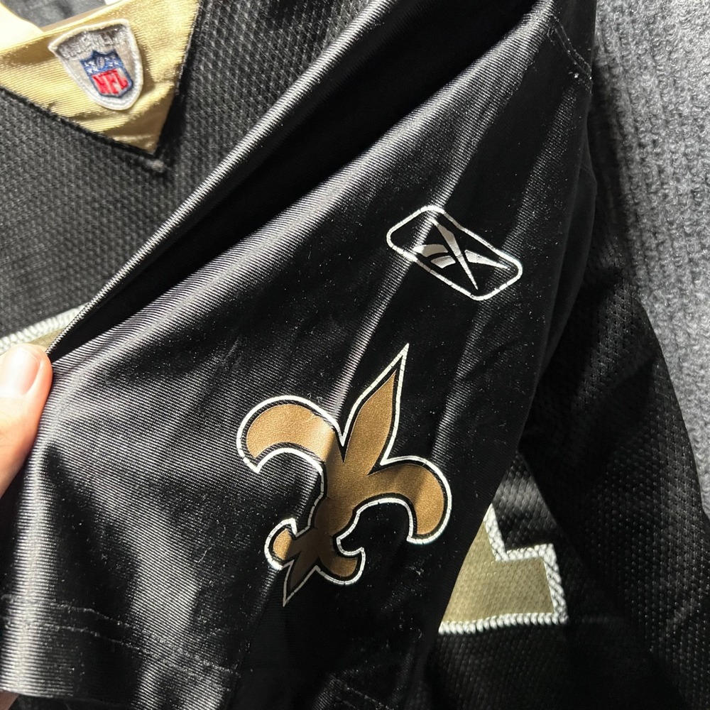 Vintage Reebok Football Jersey XL Black New Orleans Saints‎ Johnathan Vilma 51 - Picture 7 of 8